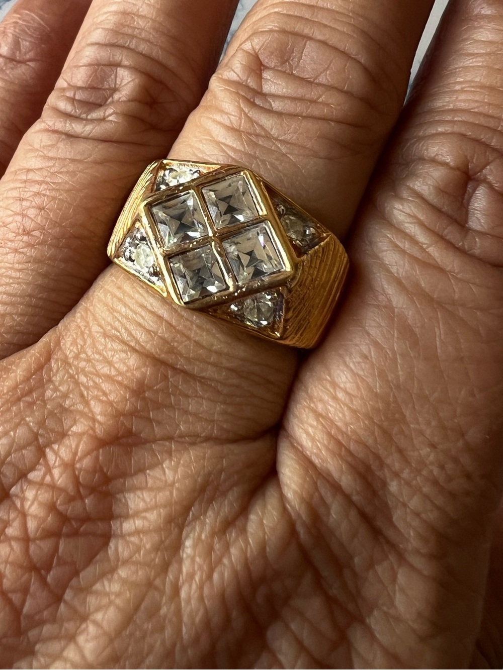 Mens Ring Size 9.5 Vintage Style Signet Statement Ring #951